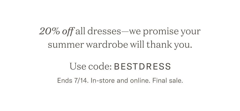 20% Off All Dresses - Shop Dresses