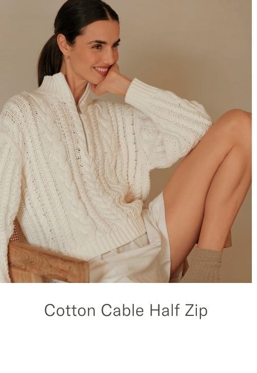 Cotton Cable Half Zip