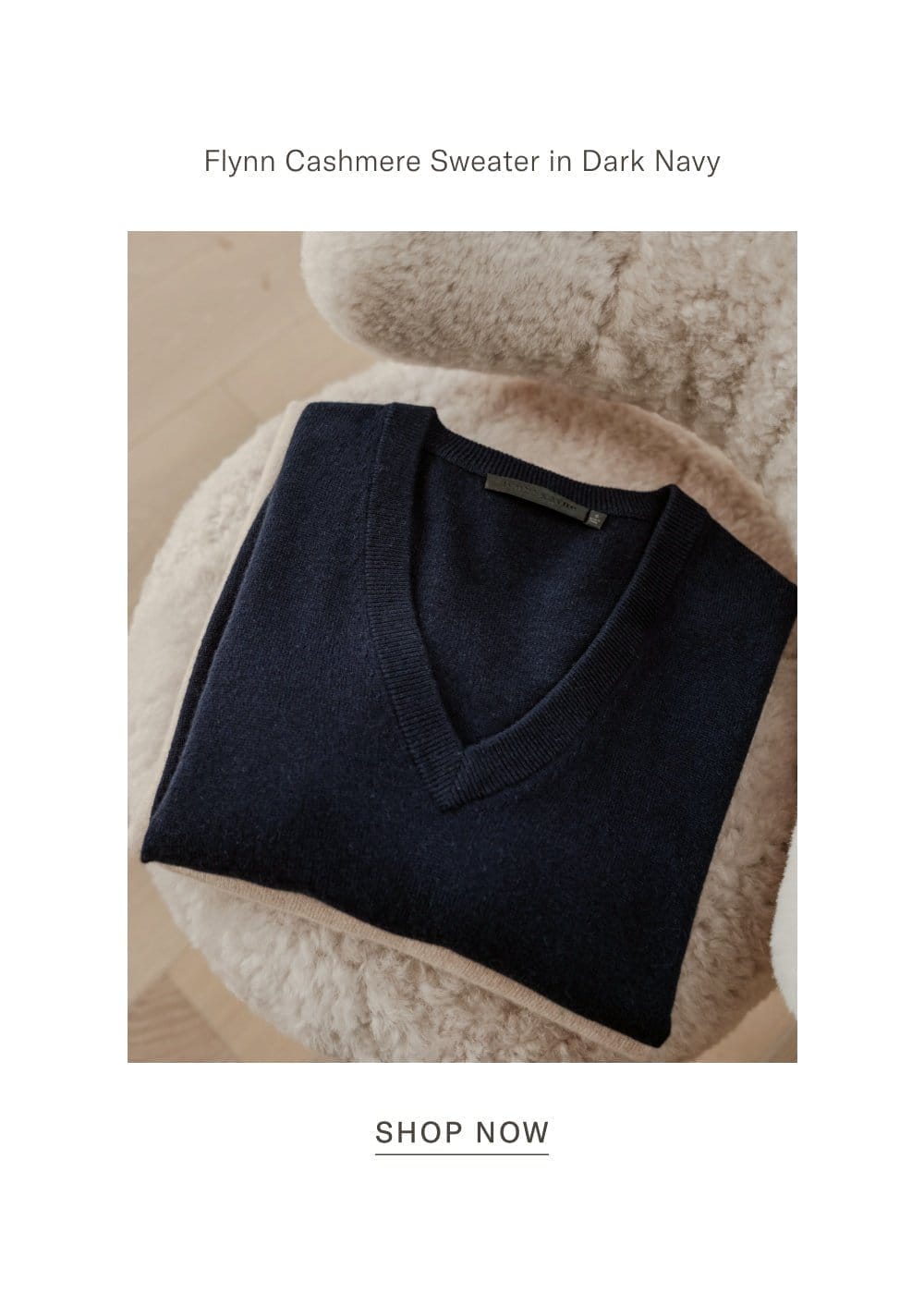 Flynn Cashmere Sweater in Dark Navy