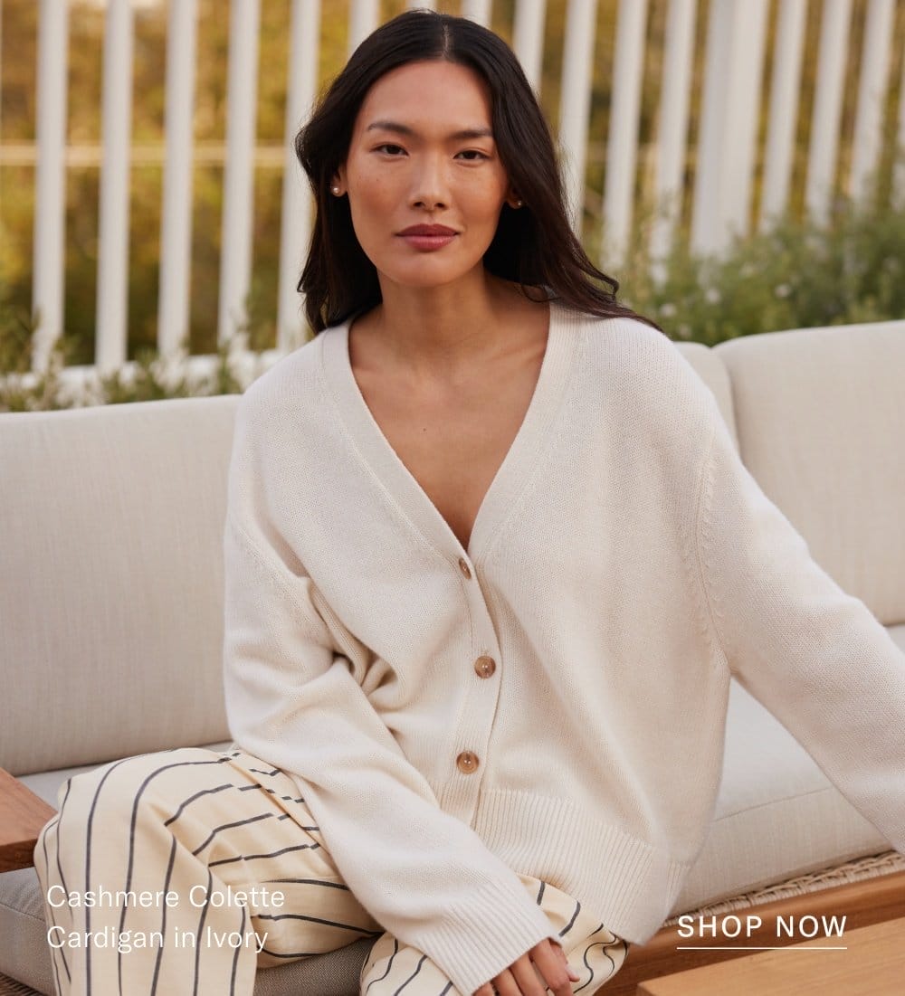 Cashmere Colette Cardigan In Ivory - Shop Now