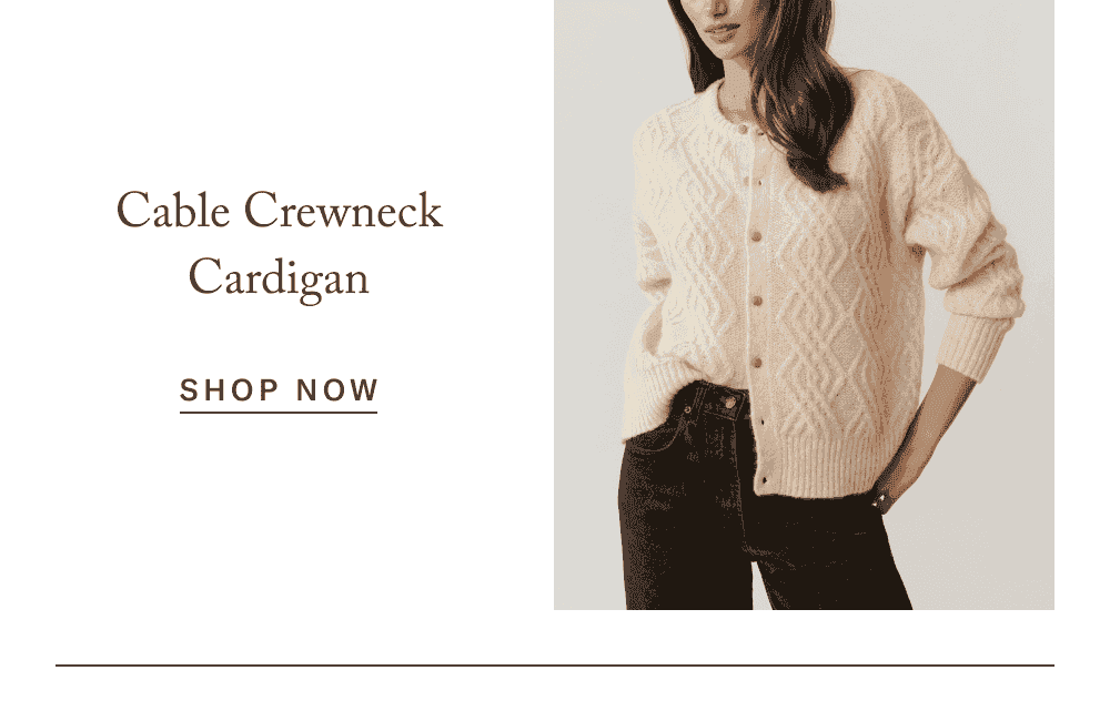 Cable Crewneck Cardigan