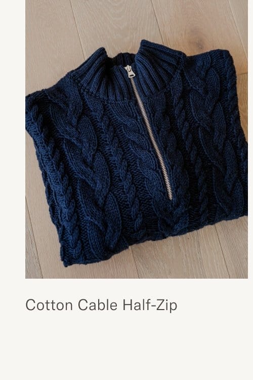 Cotton Cable Half Zip