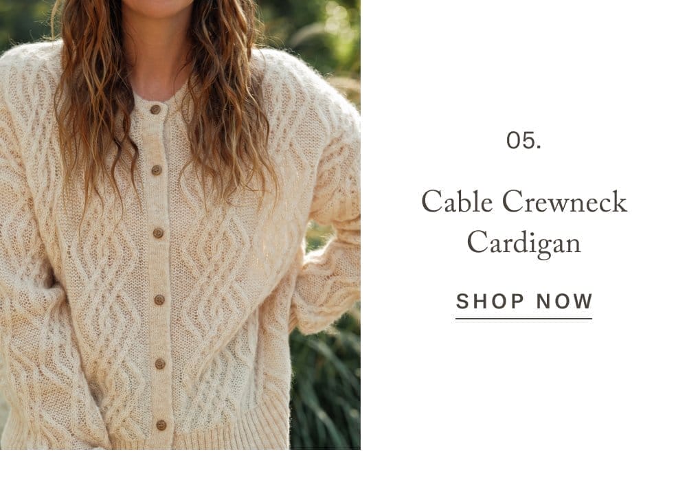 Cable Crewneck Cardigan