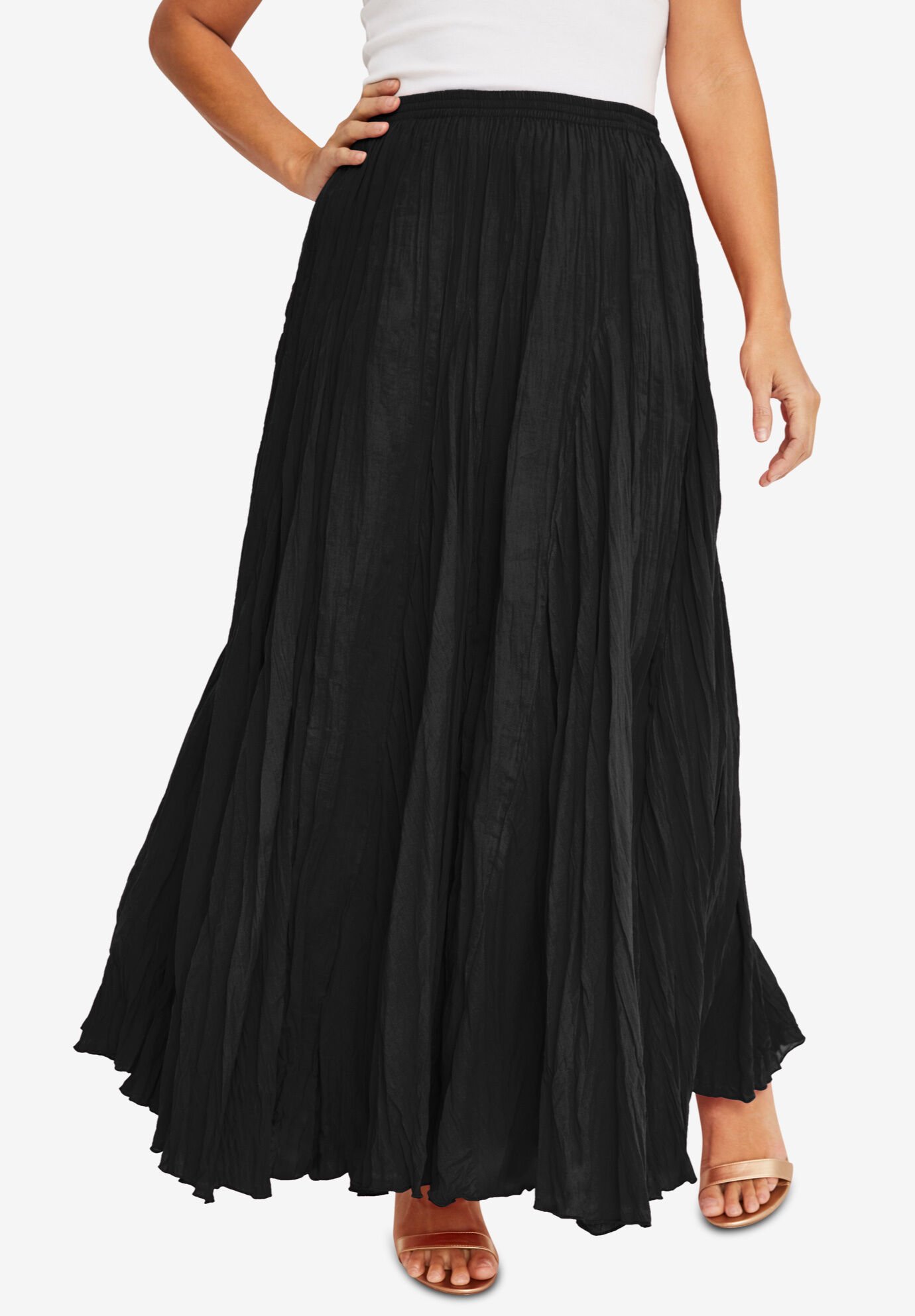 Flowing Crinkled Maxi Skirt\ufeff