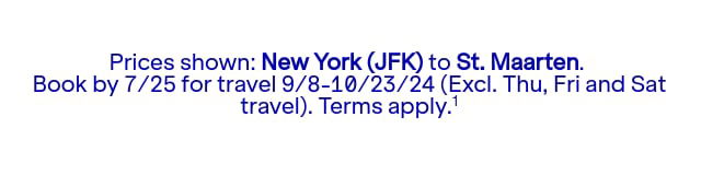 Prices shown: JFK to SXM.