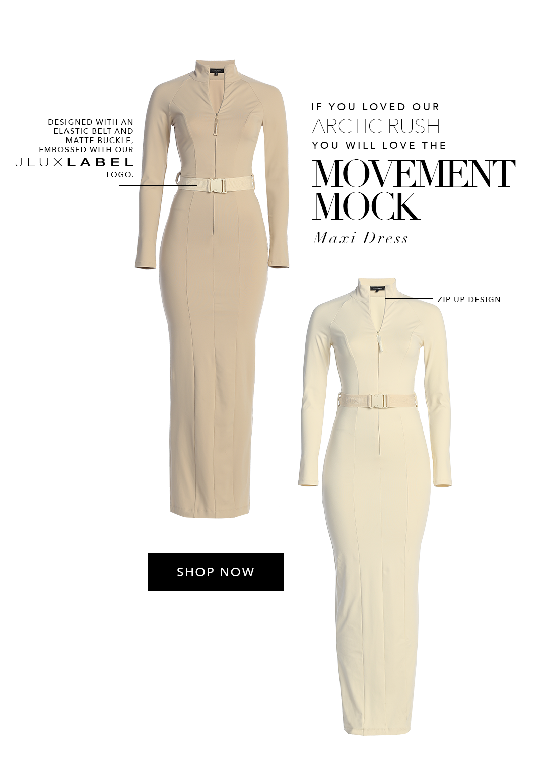 BUTTERCREAM MOVEMENT MOCK MAXI DRESS