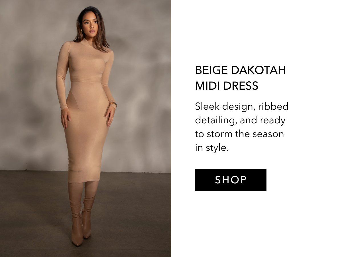 Beige Dakotah Midi Dress
