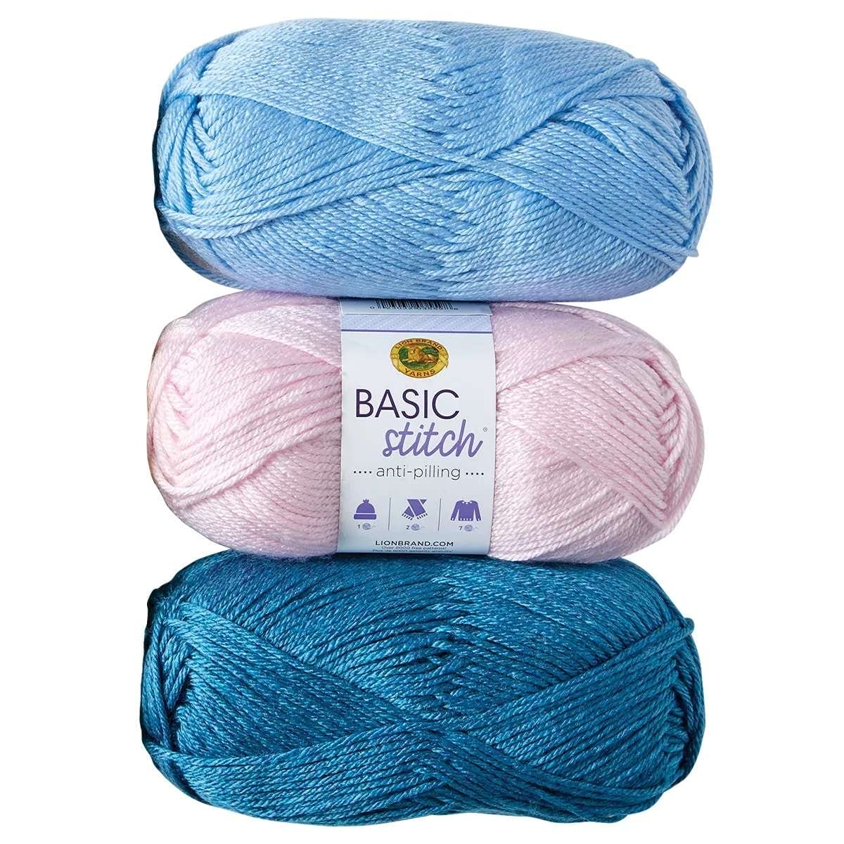 Lion Brand Basic Stitch Anti-Pilling Yarn.