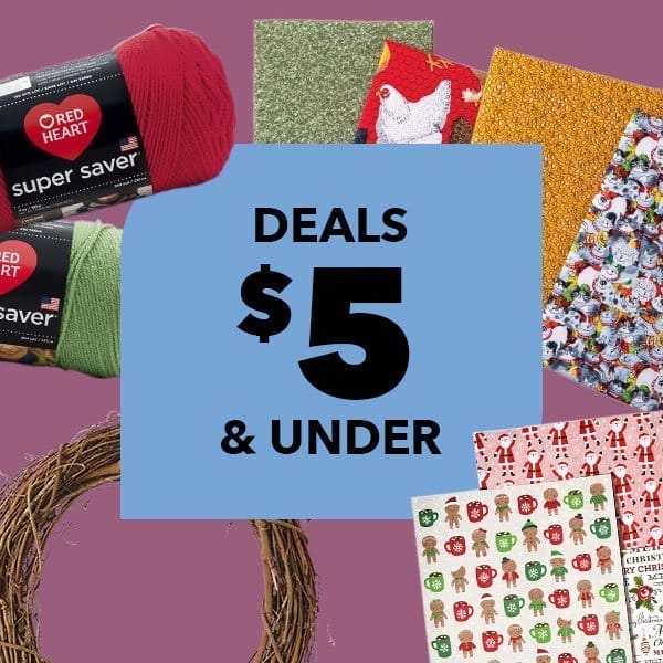 Deals \\$5 and under. SHOP NOW.