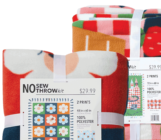 48 & 72 inch No-Sew Fleece Throw Kits