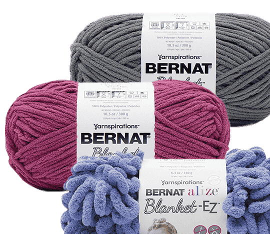 Bernat Blanket and Blanket-EZ Yarn.