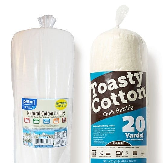 Fairfield Toasty Cotton and Pellon 90 inches x 20 yd Batting Rolls