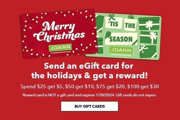 Send an eGift card for the holidays and get a reward! BUY GIFT CARDS.