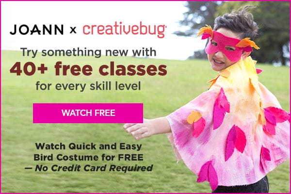 JOANN x Creativebug. Try something new with over 40 free classes for every skill level. Watch Free.