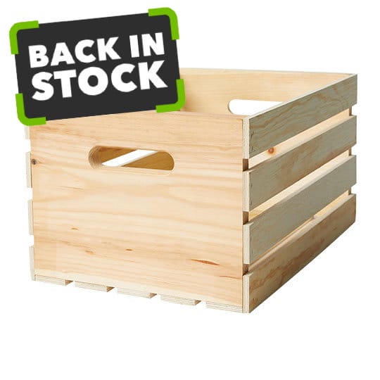 Back in stock! 18 inch Unfinished Wood Crates