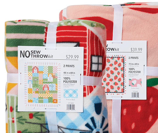 48 inch and 72 inch No-Sew Fleece Throw Kits