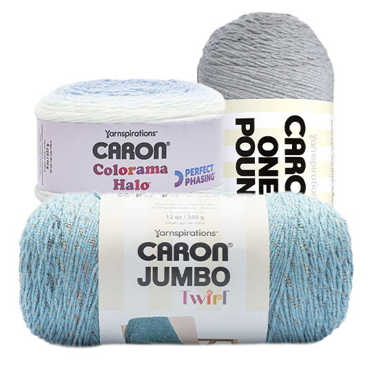 Caron One Pound, Jumbo and Colorama Halo Yarn