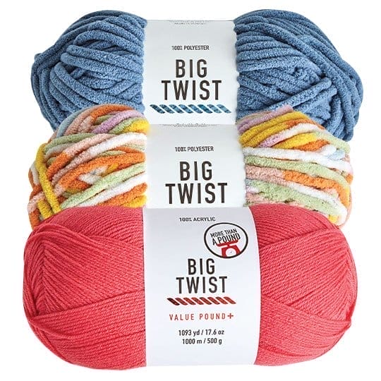 Big Twist Plush and Value Pound Plus Yarn.