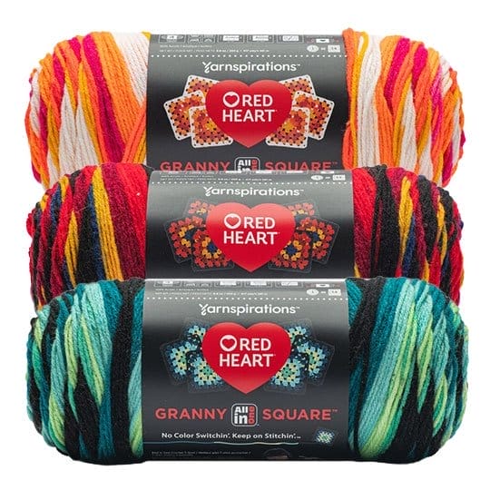 \\$7.99 Red Heart All in One Granny Square and Red Heart Super Saver Jumbo Yarn