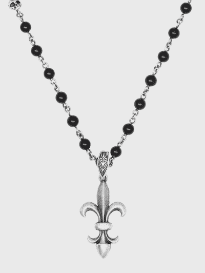 FLEUR DE LIS PENDANT STATION NECKLACE