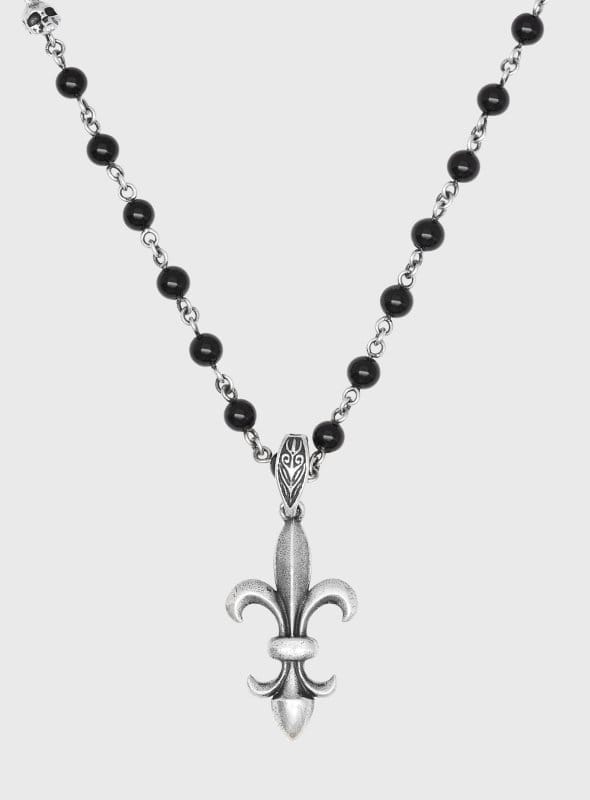 FLEUR DE LIS PENDANT STATION NECKLACE