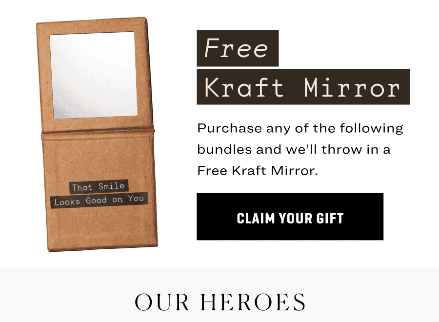 Free Kraft Mirror with Purchase over \\$100 USD.