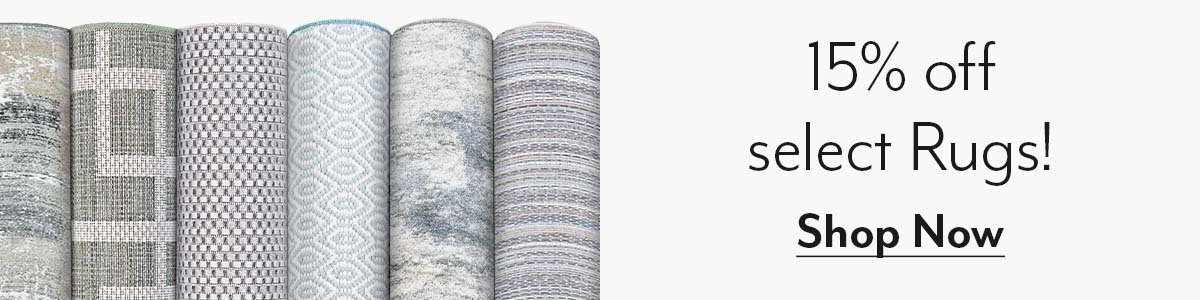 Save 15% on select rugs.