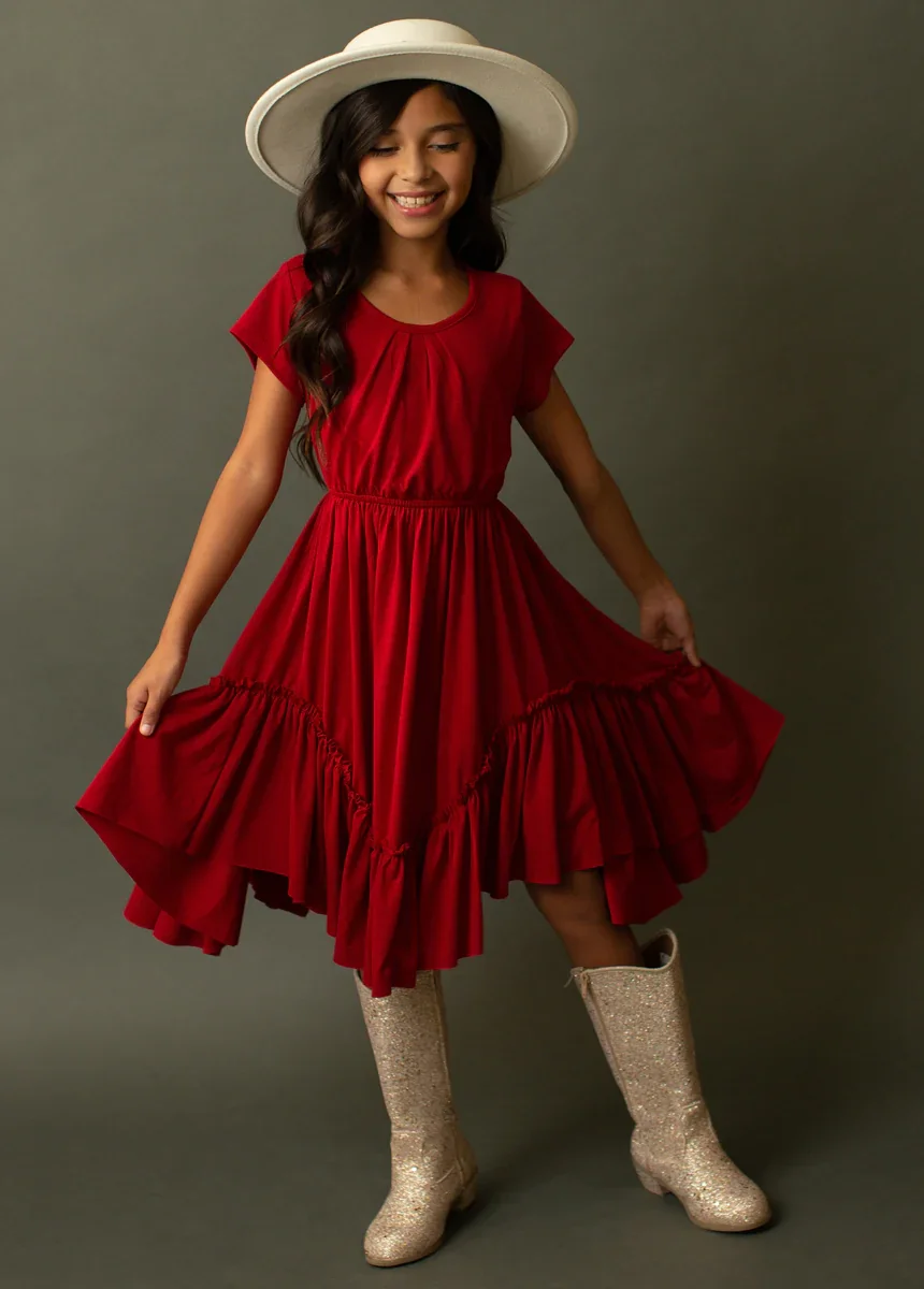 Image of Adrianna Dress in Crimson