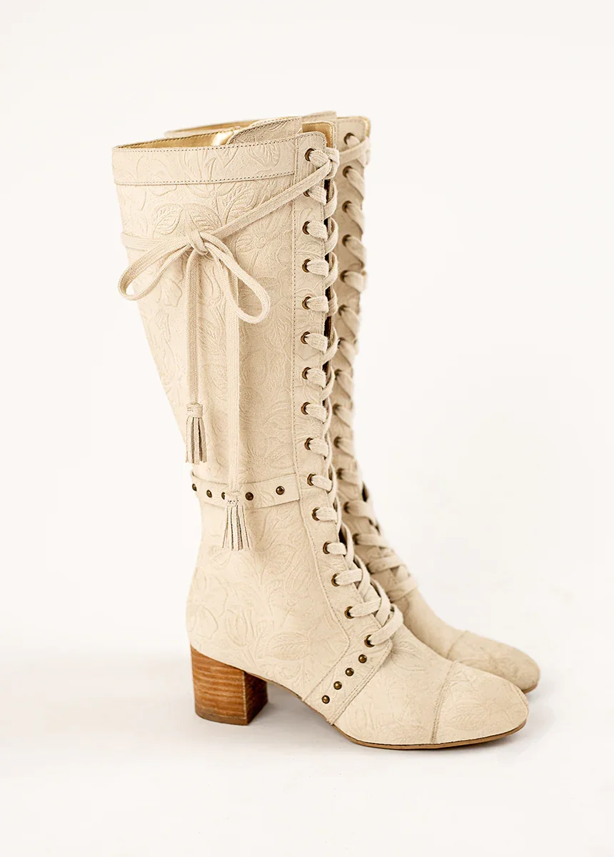 Image of Marita Tall Boot in Bone