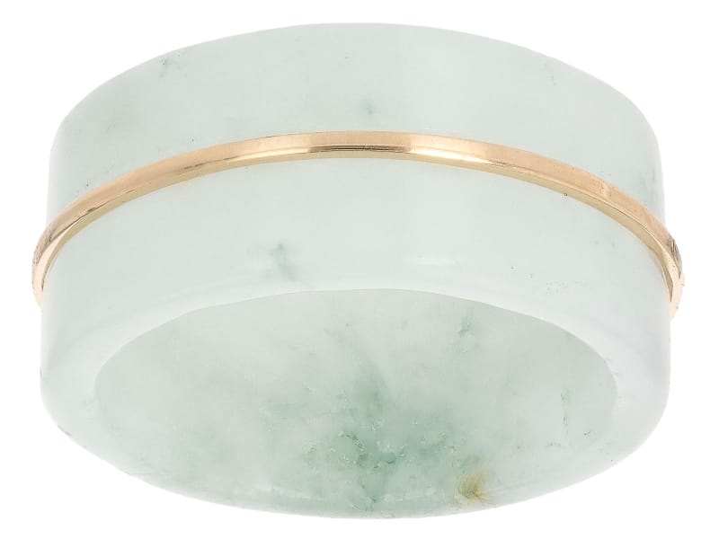 Green Jadeite 10k Yellow Gold Ring