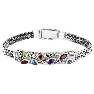 Multi-Gemstone Sterling Silver Bracelet 2.17ctw