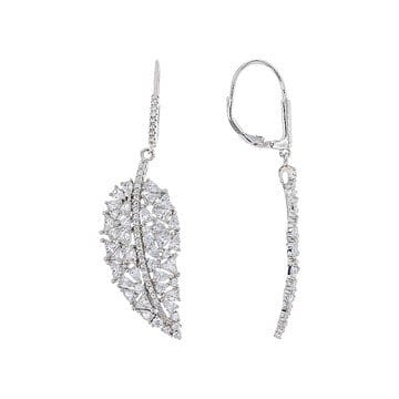 White Cubic Zirconia Rhodium Over Sterling Silver Earrings 14.01ctw