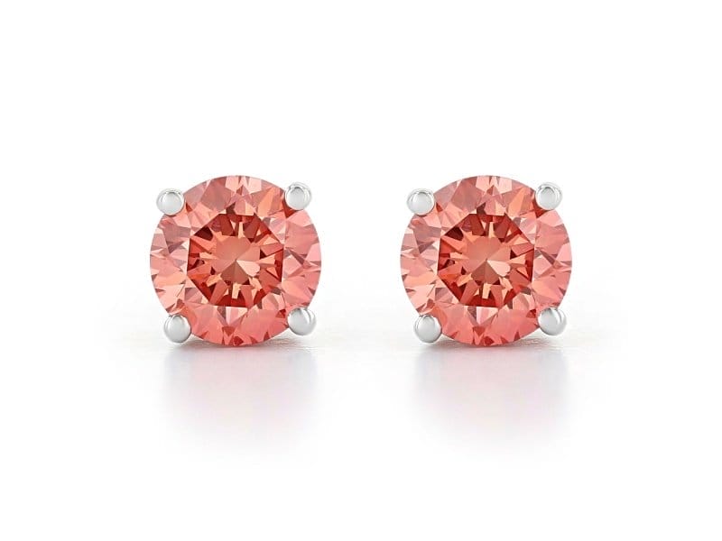 Pink Lab-Grown Diamond 14K White Gold Stud Earrings 1.00ctw