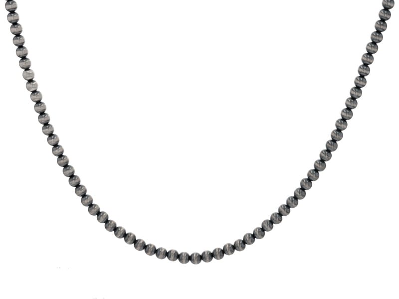 Oxidized Sterling Silver Bead Necklace