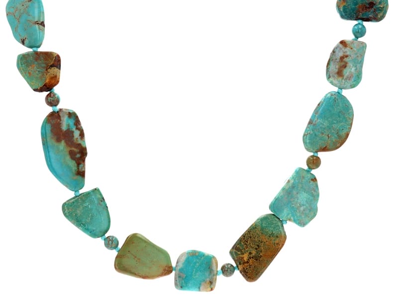 Free-form Mixed Green Turquoise Necklace