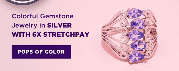 Shop color gemstones in silver jewelry with 6x StretchPay!