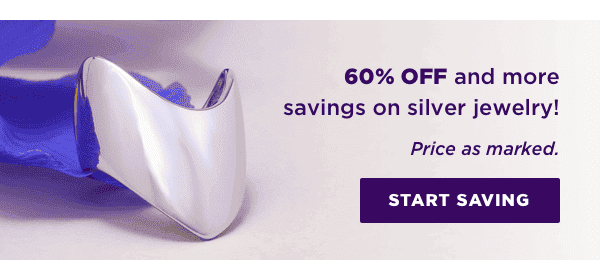 60% and more savings on silver jewelry! Price as marked. 