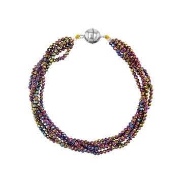 Multi-Color Sunset Spinel Rhodium Over Silver Six-Strand Bracelet