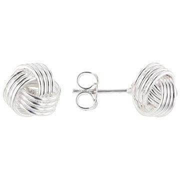 Sterling Silver 10mm Love Knot Stud Earrings