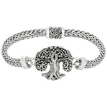 Sterling Silver "Tree of Life" Center Design Bracelet