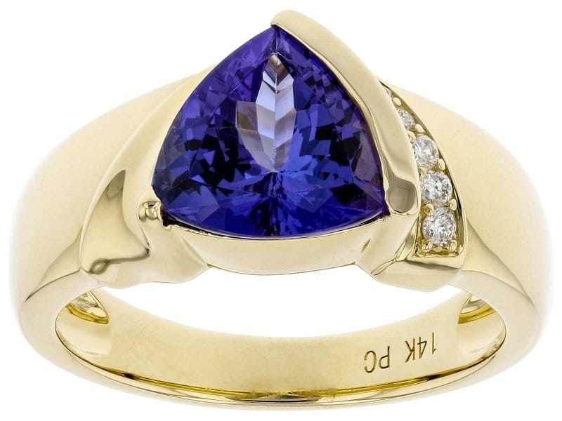 Blue Tanzanite 14K Yellow Gold Ring 2.05ctw