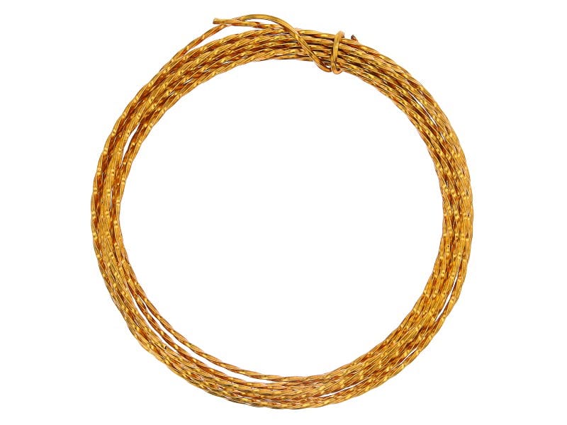 18 Gauge Twisted Round Wire in Tarnish Resistant Gold Color Appx 8 Feet