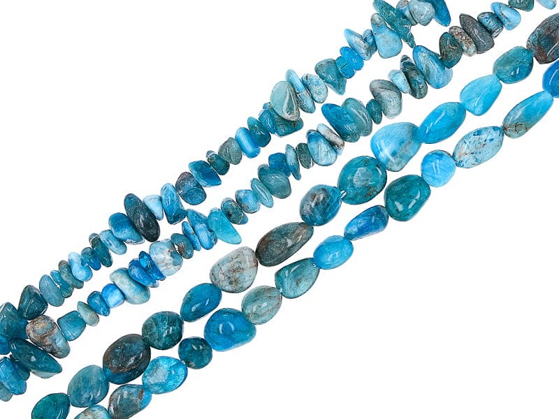 Neon Apatite 5-8mm Nugget \\$ Chip Bead Strand Approximately 14-15" in Length Set of 4