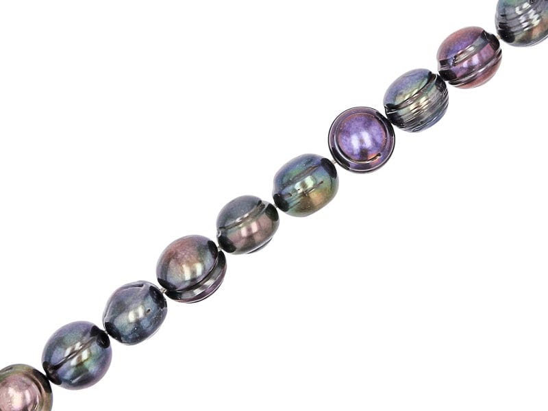 Brown Peacock Freshwater Cultured Pearl 8-9mm Potato Bead Strand Approximately 16" in Length