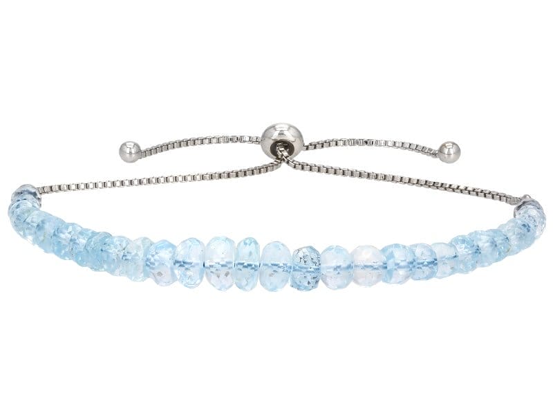 Sky Blue Topaz Rhodium Over Sterling Silver Bolo Bracelet