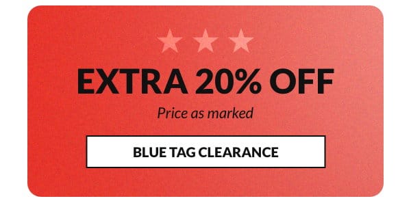 Extra 20% off clearance price. Price as marked.