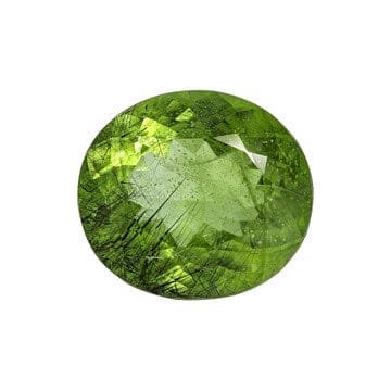 Peridot with Ludwigite 15.3x13.8mm Oval 10.94ct