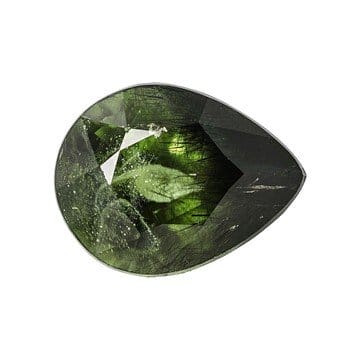 Peridot with Ludwigite 13.2x10.1mm Pear Shape 7.70ct