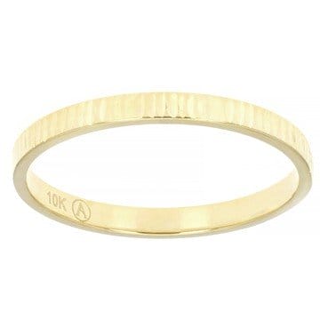 10K Yellow Gold 2mm Textured Band Ring