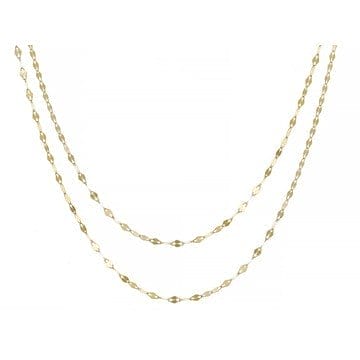 10k Yellow Gold 18 & 20 Inch 1.5mm Mirror Link Chain Set of 2